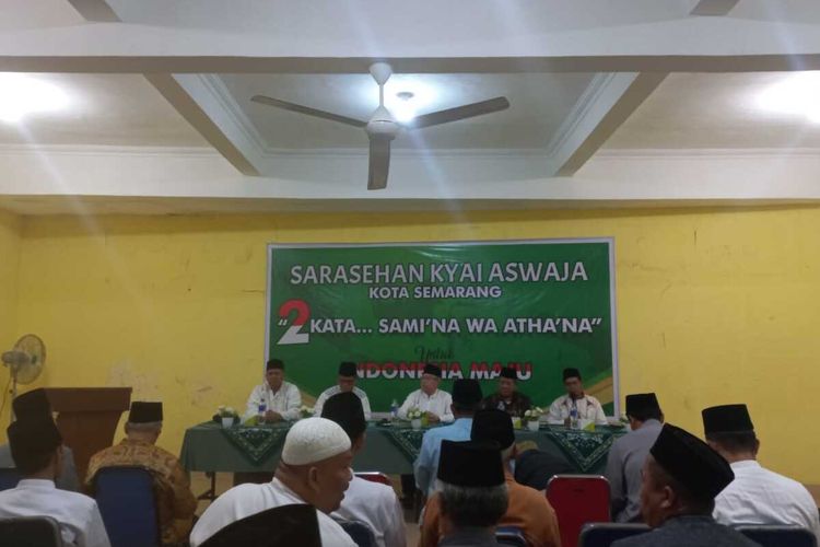 KH Hanief di sela acara Sarasehan Kyai Aswaja Kota Semarang bertajuk 2 Kata SA'MINA WA ATHA'NA Untuk Indonesia Maju, Minggu (21/1/2024) malam.