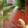 Viral Air Sungai Berwarna Merah Pekat di Cirebon, Kepala Desa Cek Penyebab