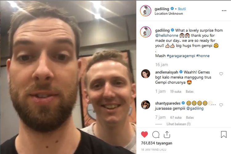 Dua personel HONNE, James Hatcher dan Andy Clutterback membuat video untuk putri Gading Marten dan Gisella Anastasia, Gempita Nora Marten. Video itu diunggah di akun Instagram @gadiiing dan @gisel_la.