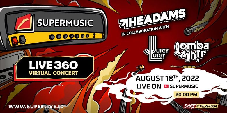Supermusic Live 360 Virtual Concert siap kembali diselenggarakan pada Kamis 18 Agustus 2022 mendatang secara eksklusif di YouTube official Supermusic pukul 20.00 WIB. 
