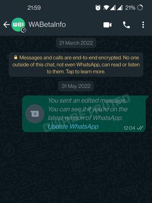 Penjelasan mengedit pesan di Whatsapp