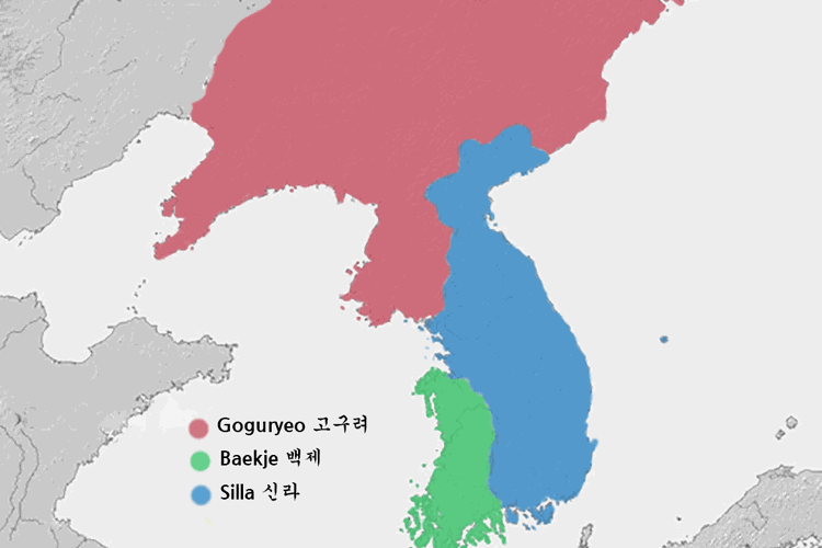 Sejarah Korea sebelumnya terbagi menjadi Guguryeo, Baekje dan Silla. 
