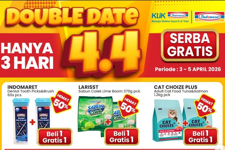 Promo Indomaret Hari Ini 5 April 2026, Ada Serba Gratis di Promo Double Date