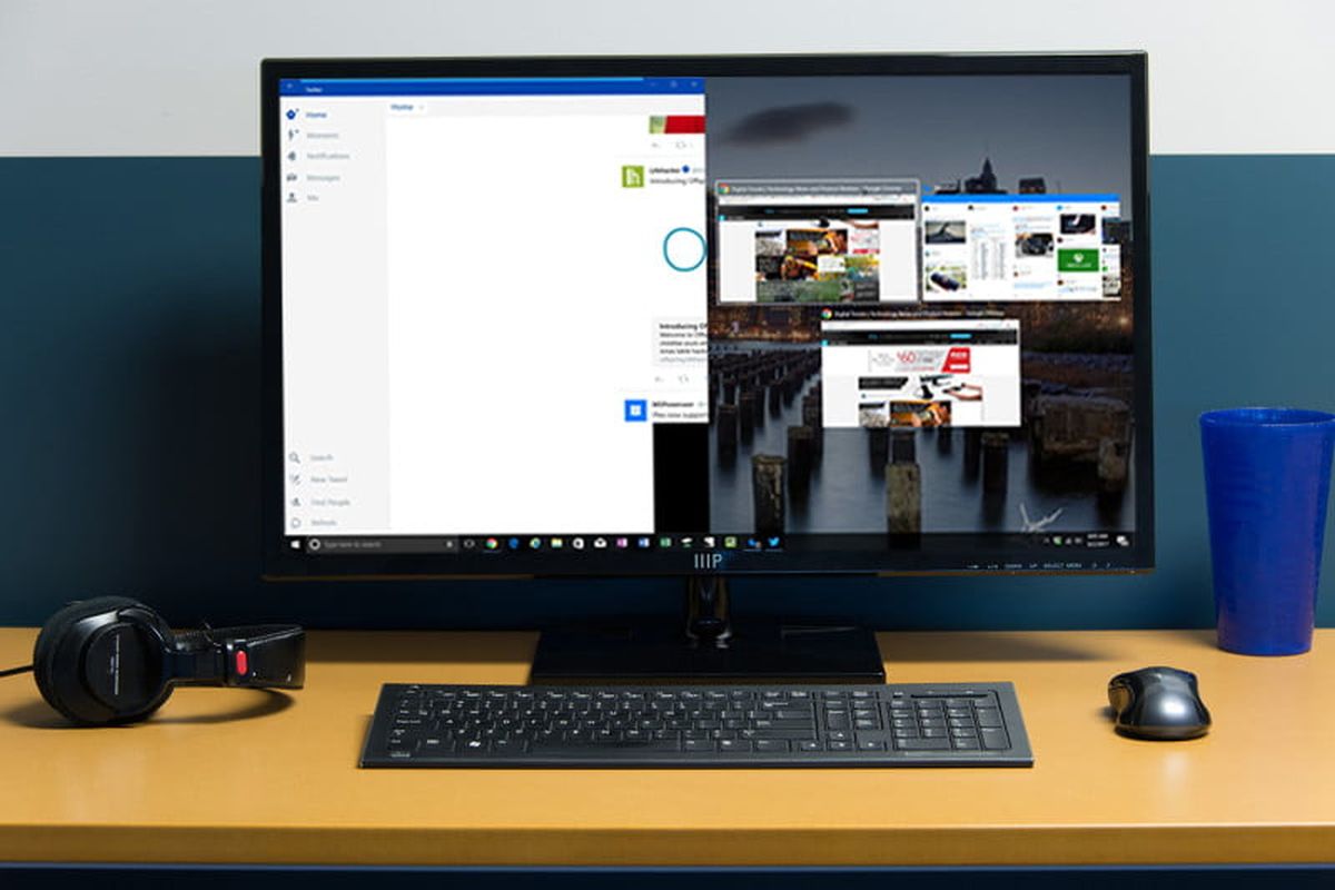 Tampilan split screen di Windows 10