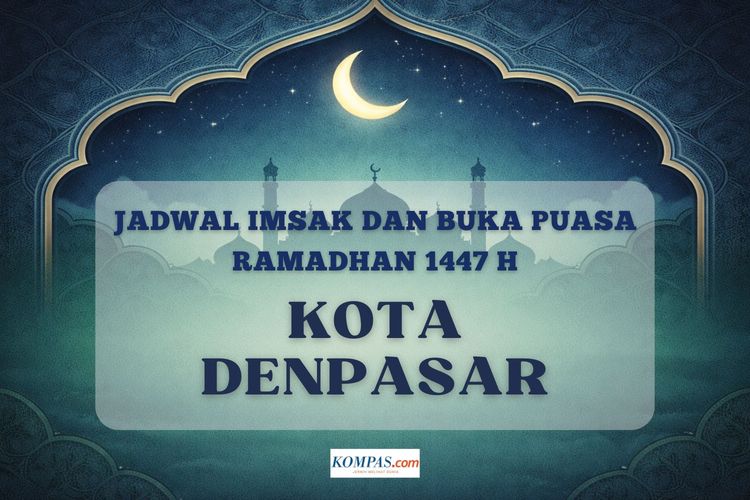 Jadwal imsak dan buka puasa Ramadhan 2026 Kota Denpasar lengkap dari tanggal 1 - 30 Ramadhan 1447 H.