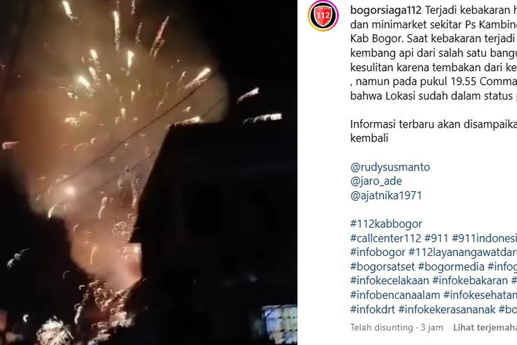 Toko Petasan Terbakar di Leuwiliang, Langit Bogor Dihujani Ledakan Kembang Api