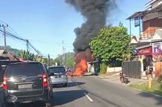 Senggolan di Jalan Umum, Sebuah Motor Ludes Terbakar, 1 Korban Alami Luka Bakar