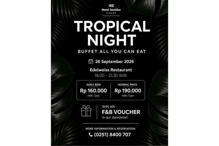 Nikmati Buffet All You Can Eat Bernuansa Tropical Night di Hotel Santika Bogor