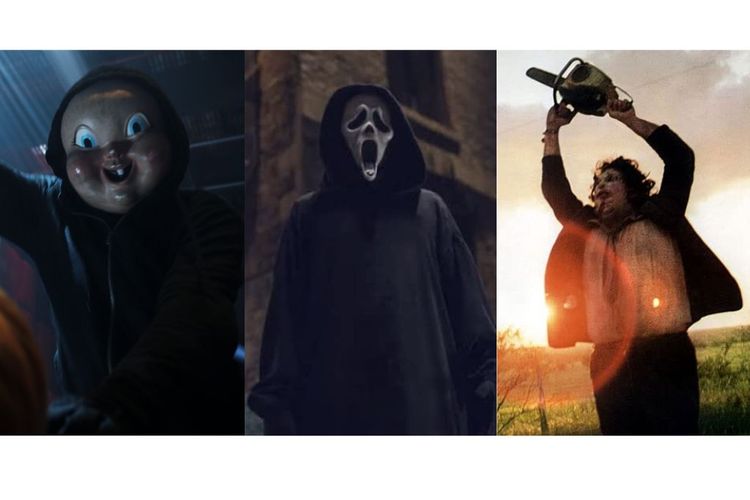 Pembunuh dalam film Happy Death Day (2017), Scream V (2022), dan The Texas Chain Saw Massacre (1974).