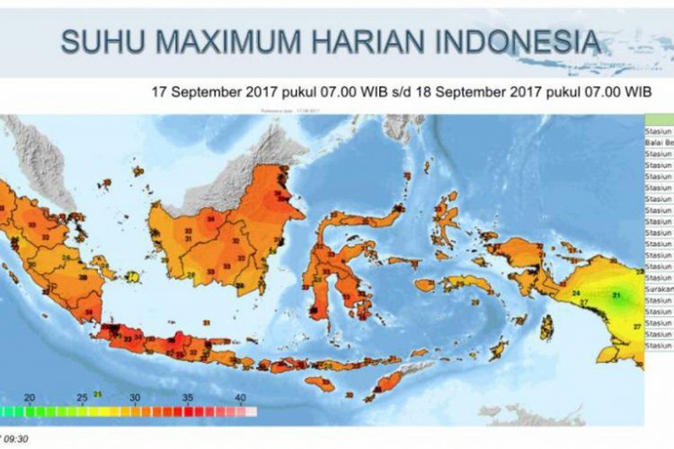 Suhu Maximum Harian Indonesia