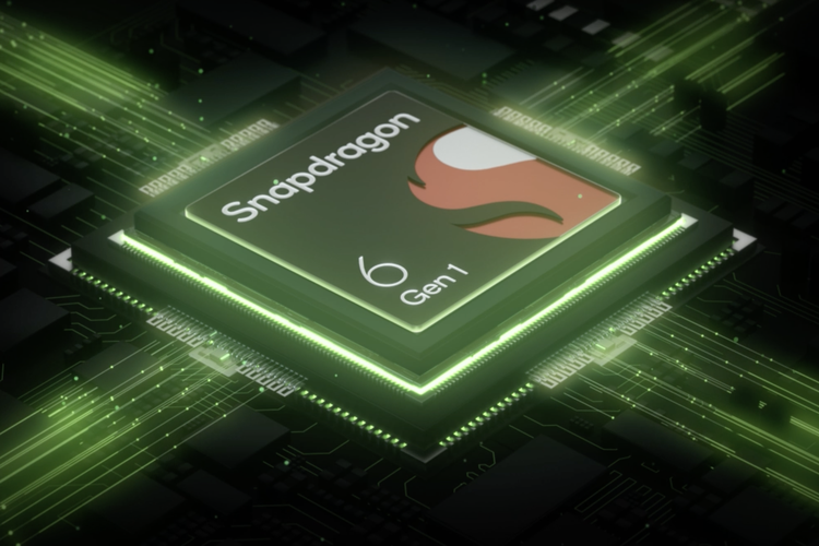 Ilustrasi chip Snapdragon 6 Gen 1 yang disematkan ke HP Vivo T3x