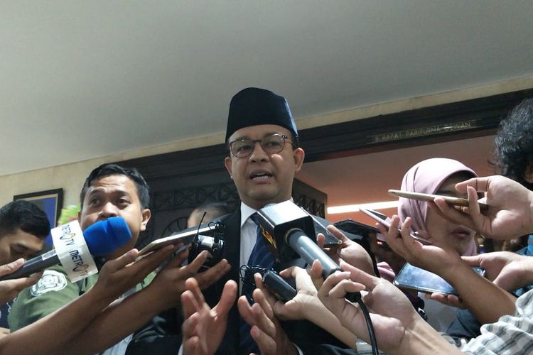 Gubernur DKI Jakarta Anies Baswedan di Gedung DPRD DKI Jakarta, Jalan Kebon Sirih, Jakarta Pusat, Rabu (26/6/2019).