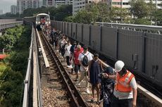 Gangguan MRT di Singapura, 850 Penumpang Diturunkan di Tengah Rel