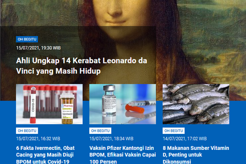 [POPULER SAINS] 14 Kerabat Leonardo da Vinci Masih Hidup | Vaksin Pfizer Kantongi izin BPOM