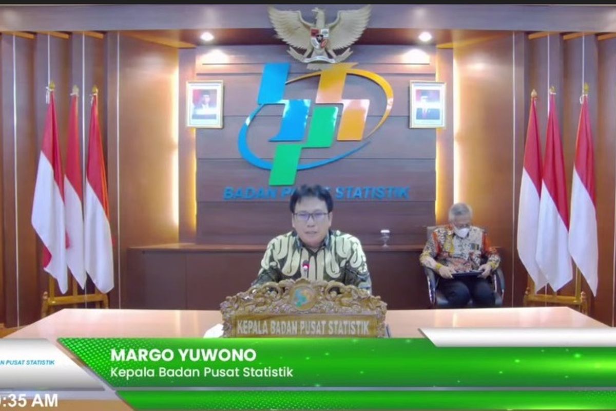 Kepala BPS Margo Yuwono saat konferensi pers virtual, Kamis (1/9/2022).