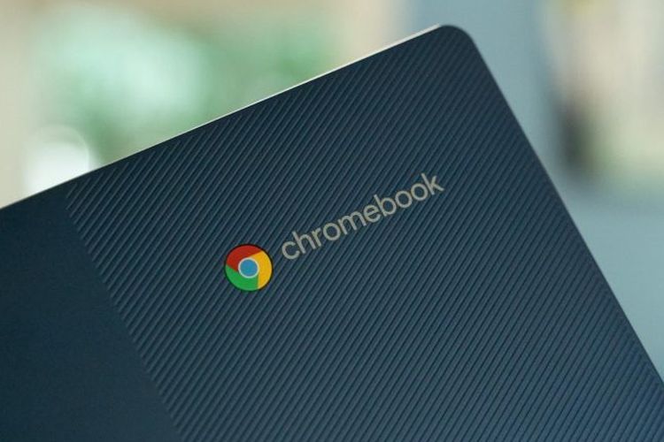 Ilustrasi Chromebook dengan ChromeOS.