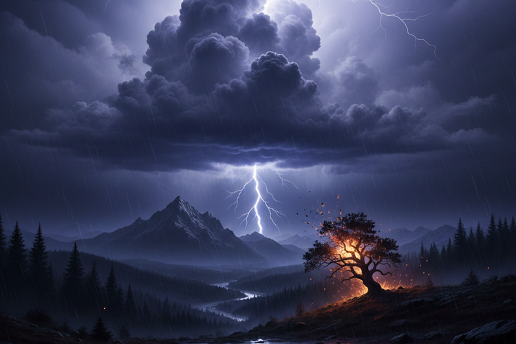 Ilustrasi petir menyambar