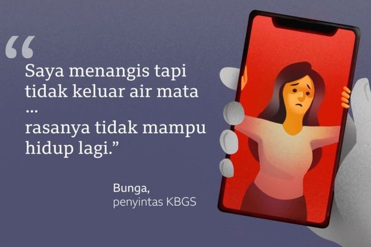 Bunga, penyintas kekerasan seksual revenge porn mengungkapkan penderitaan yang ia alami.