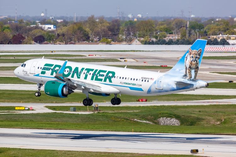 Ilustrasi Frontier Airlines.