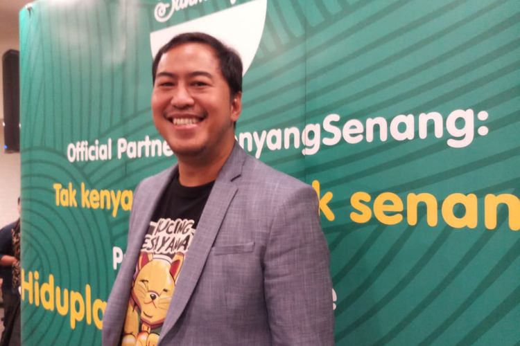 Komika Pandji Pragiwaksono saat ditemui di kawasan Senopati, Jakarta Selatan, Kamis (21/11/2019).