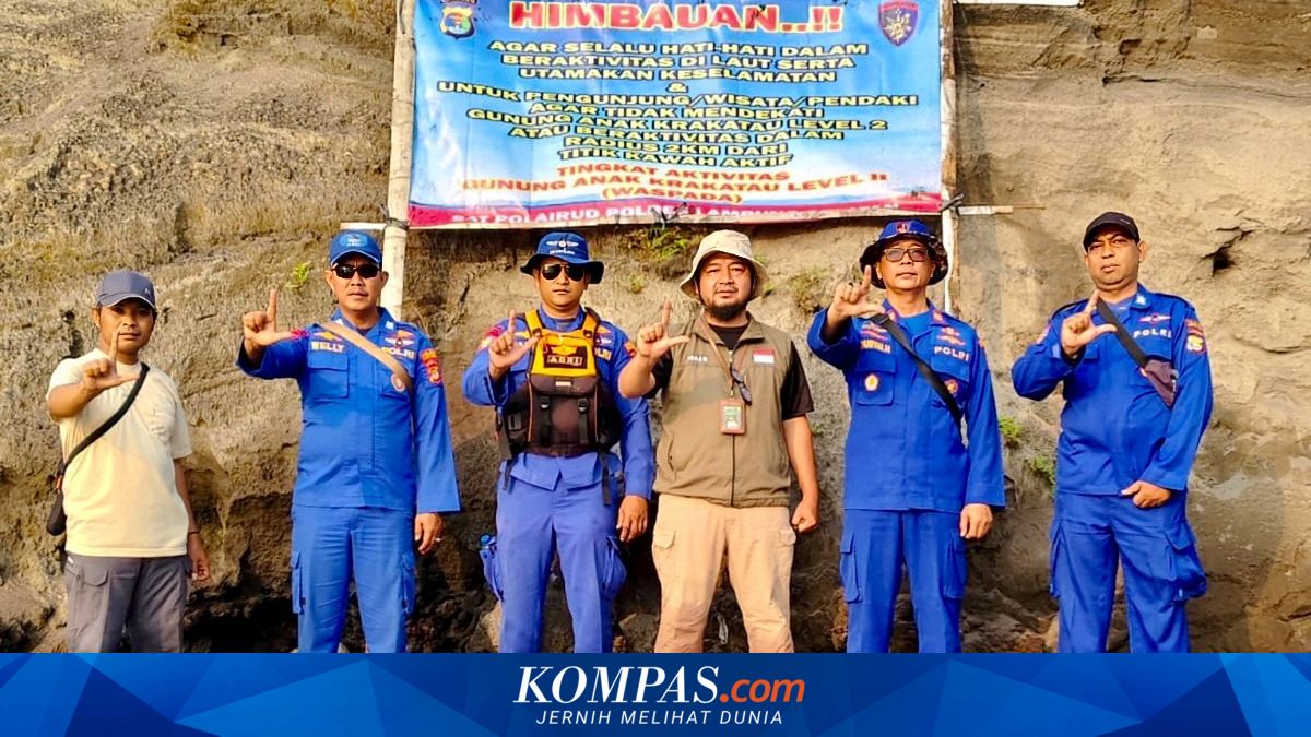 Polairud Polres Lampung Selatan Pasang Spanduk Peringatan di Kawasan Krakatau