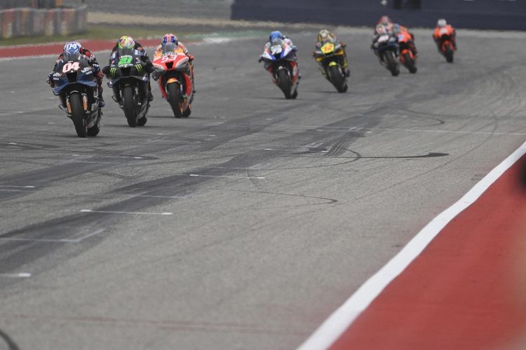 Andrea Dovizioso saat berlaga pada MotoGP Amerika 2022.   Mirco Lazzari gp/Getty Images/AFP (Photo by Mirco Lazzari gp / GETTY IMAGES NORTH AMERICA / Getty Images via AFP)