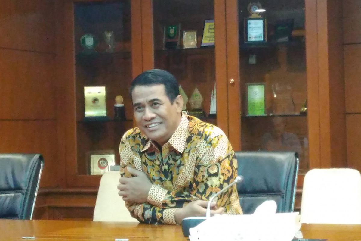 Menteri Pertanian (Mentan) Andi Amran Sulaiman di Kantor Pusat Kementerian Pertanian (Kementan) di Ragunan, Jakarta Selatan, Rabu (30/5/2017).