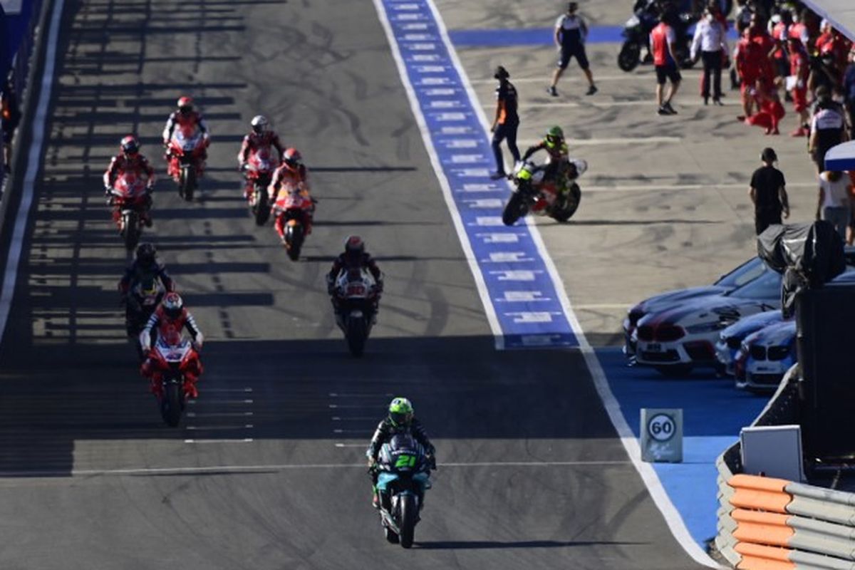 Para pebalap MotoGP 2020 menjajal trek di Sirkuit Jerez, Spanyol.