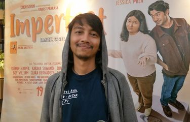Fiersa Besari dalam jumpa pers peluncuran soundtrack film Imperfect di kawasan Sarinah, Jakarta Pusat, Selasa (29/10/2019).