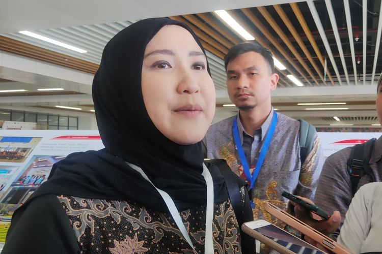 Corporate Secretary KCIC Eva Chairunisa saat ditemui di Stasiun Halim, Jakarta, Senin (2/10/2023).
