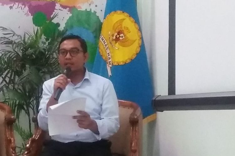 Peneliti Center for Strategic and International Studies (CSIS) Arya Fernandes dalam diskusi di Komnas HAM, Jakarta, Jumat (9/8/2019)