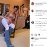 OOTD ala Kekasih Ronaldo, Pakai Legging dan Sepatu Bot Denim 