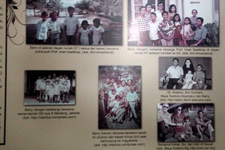 Foto-foto Barack Obama kecil saat yang terpajang di ruang Barry museum UGM