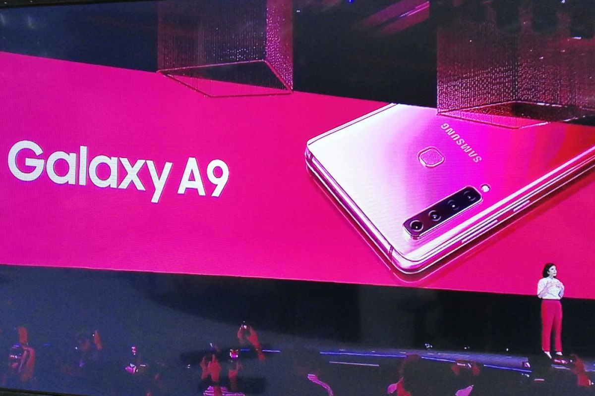 Marketing Samsung Malaysia, Yvonne Woo di acara peluncuran Galaxy A9 di Kuala Lumpur, malaysia, Kamis (11/10/2018).