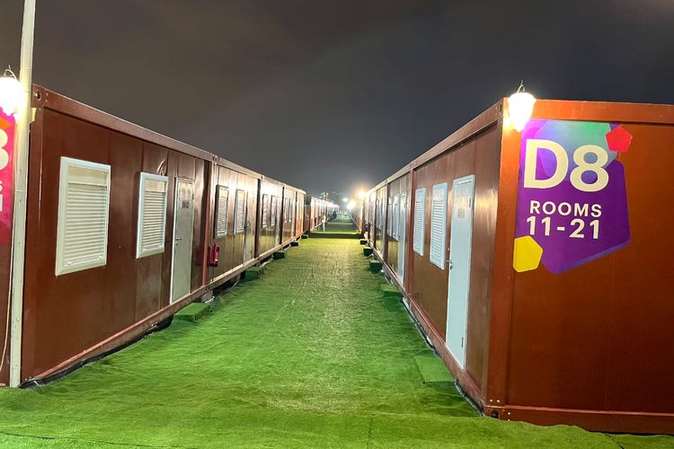 Kabin kontainer, tempat menginap para fans Piala Dunia 2022 selama di Qatar.