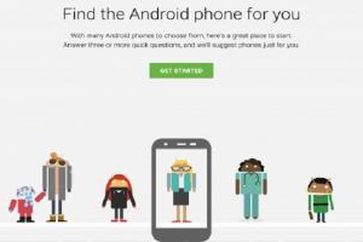 Laman baru di situs Android.com bisa membantu pengguna menentukan ponsel Android paling pas