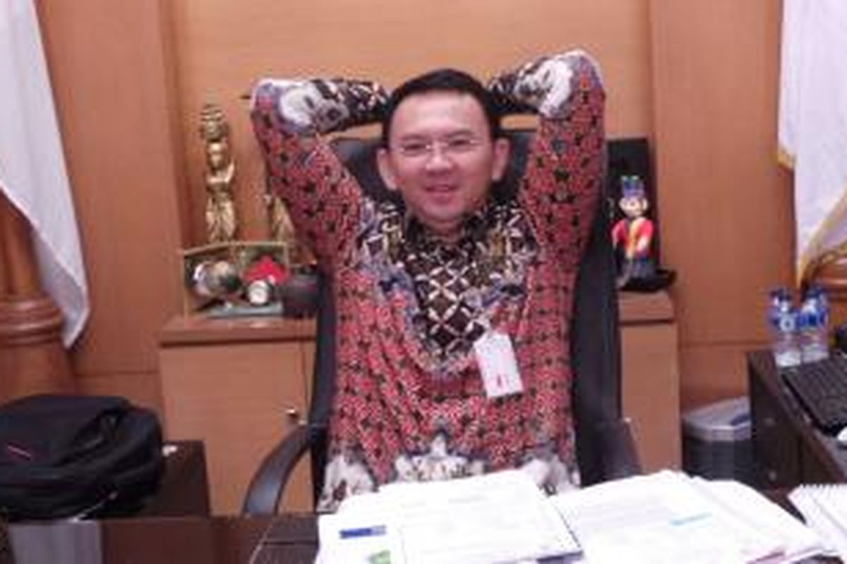 Gubernur DKI Jakarta Basuki Tjahaja Purnama, di Balai Kota, Jumat (10/4/2015). 