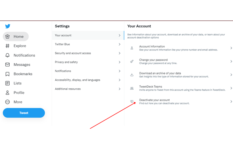 Cara Hapus Akun Twitter
