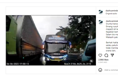 Viral Video Aksi Ugal-ugalan Sopir Bus Pandawa 87, Berakhir Ditilang Polisi