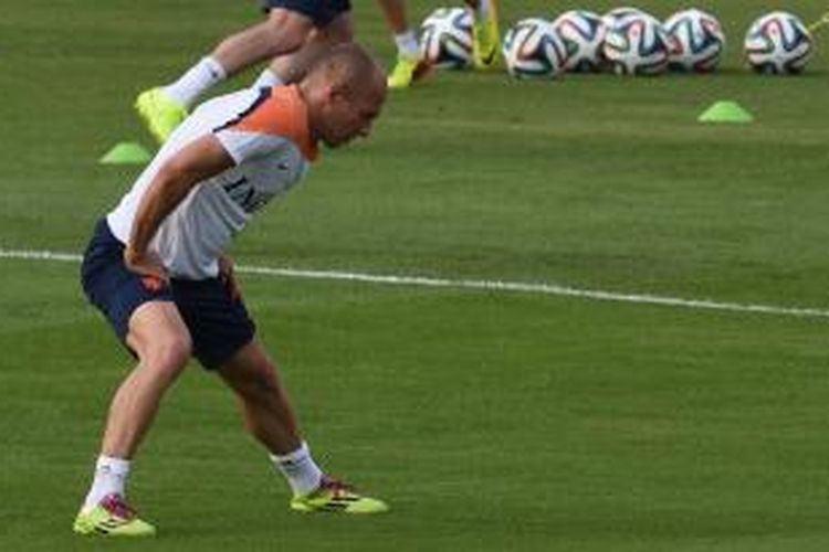 Gelandang tim nasional Belanda, Arjen Robben. 