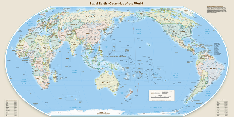 Peta dunia baru versi Equal Earth.