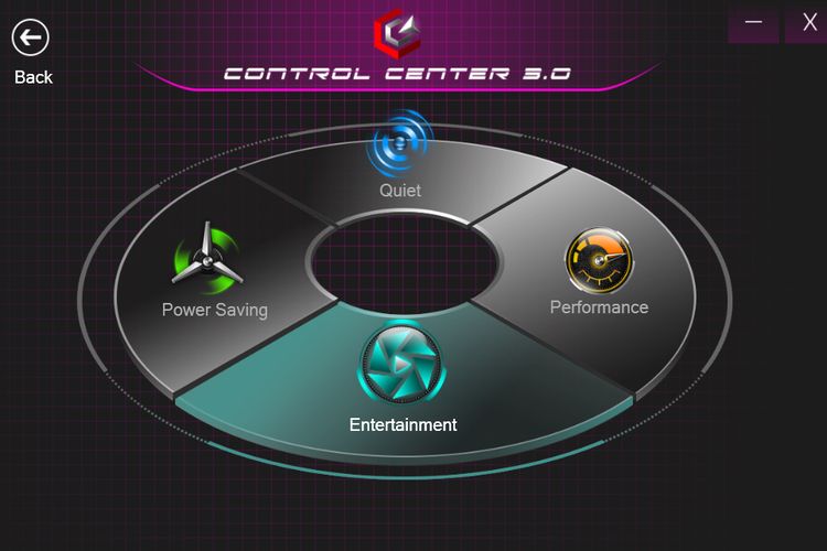 Opsi performa yang ditawarkan di Control Center 3.0