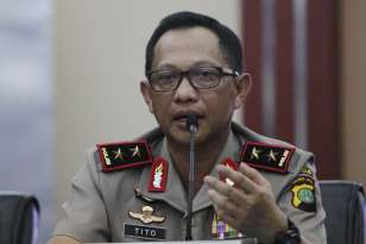 Tito Karnavian saat masih menjabat Kapolda Metro Jaya dan berpangkat Inspektur Jenderal, memberikan rilis kasus pembunuhan bocah di dalam kardus, di Polda Metro Jaya, Jakarta, pada Sabtu (10/10/2015). 
