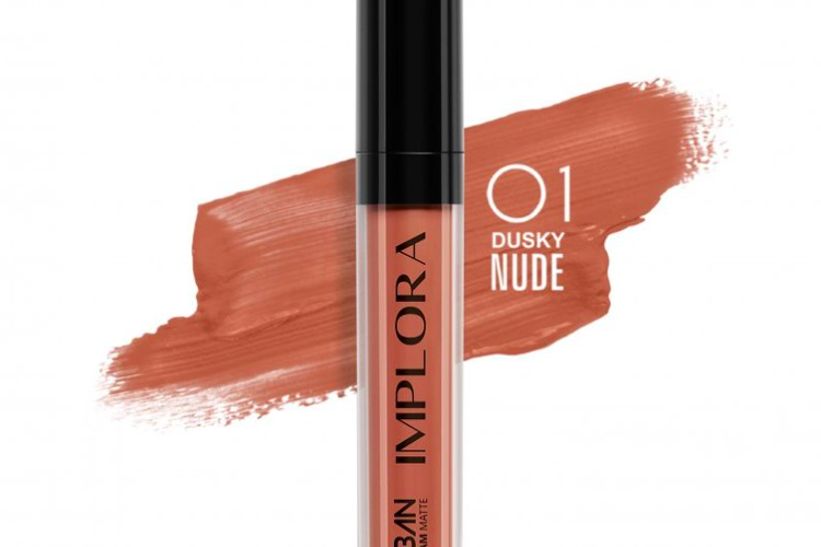 Lipstik warna nude dari Implora, salah satu rekomendasi lipstik warna nude

