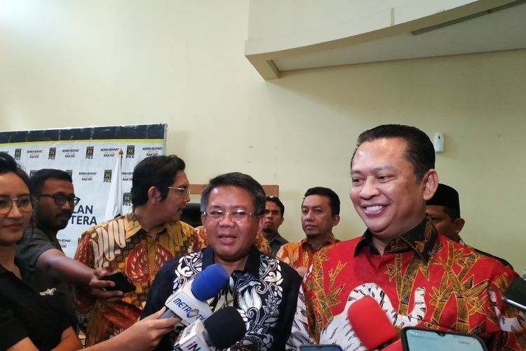 Ketua MPR Bambang Soesatyo bersama Presiden PKS Sohibul Iman di Kantor DPP PKS Jl TB Simatupang, Jakarta Selatan, Senin (26/11/2019.