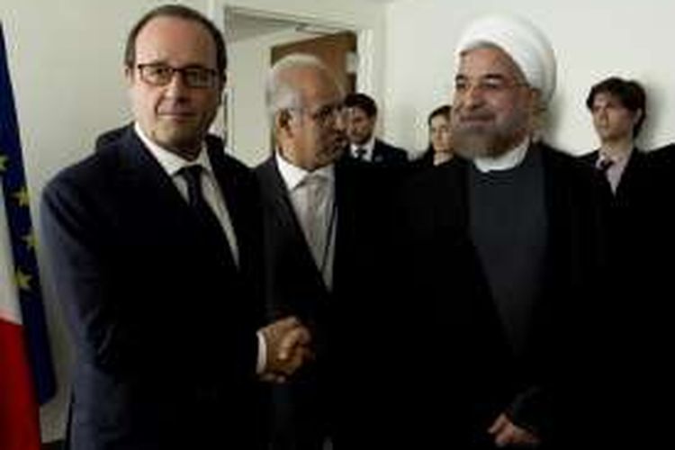 Presiden Iran, Hassan Rouhani, bertemu Presiden Perancis, Francois Hollande