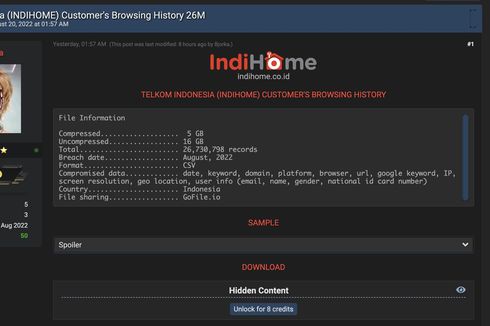 26 Juta Data Browsing History Pelanggan IndiHome Diduga Bocor, Ini Kata Telkom dan Kominfo