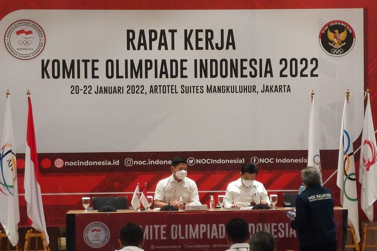 Rapat kerja Komite Olimpiade Indonesia (KOI) di Artotel Suites Mangkuluhur, Kamis (20/1/2022) siang WIB. 