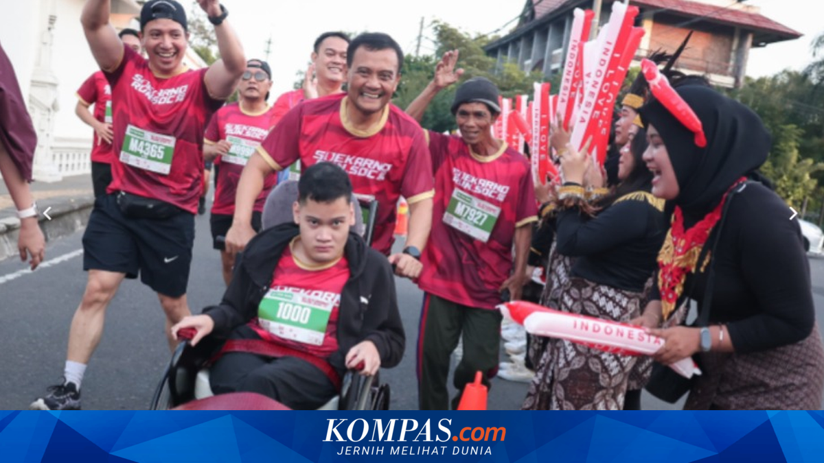 Momen Hangat Ahmad Luthfi Dorong Kursi Roda Anak di Soekarno Run Solo