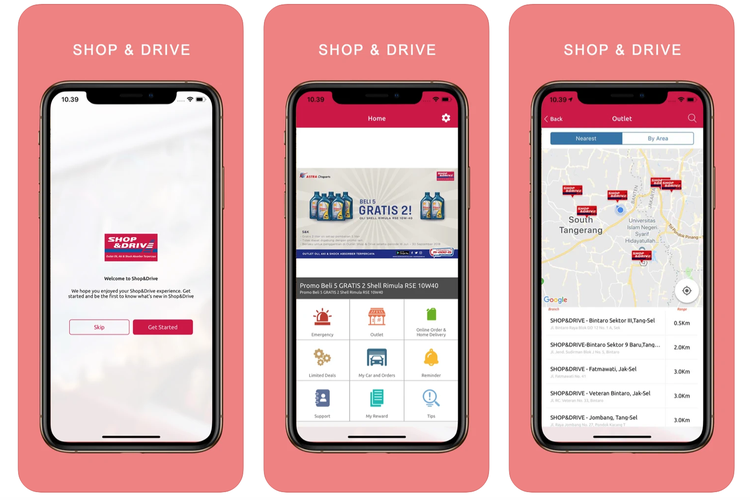 Ilustrasi aplikasi bengkel online Shop and Drive